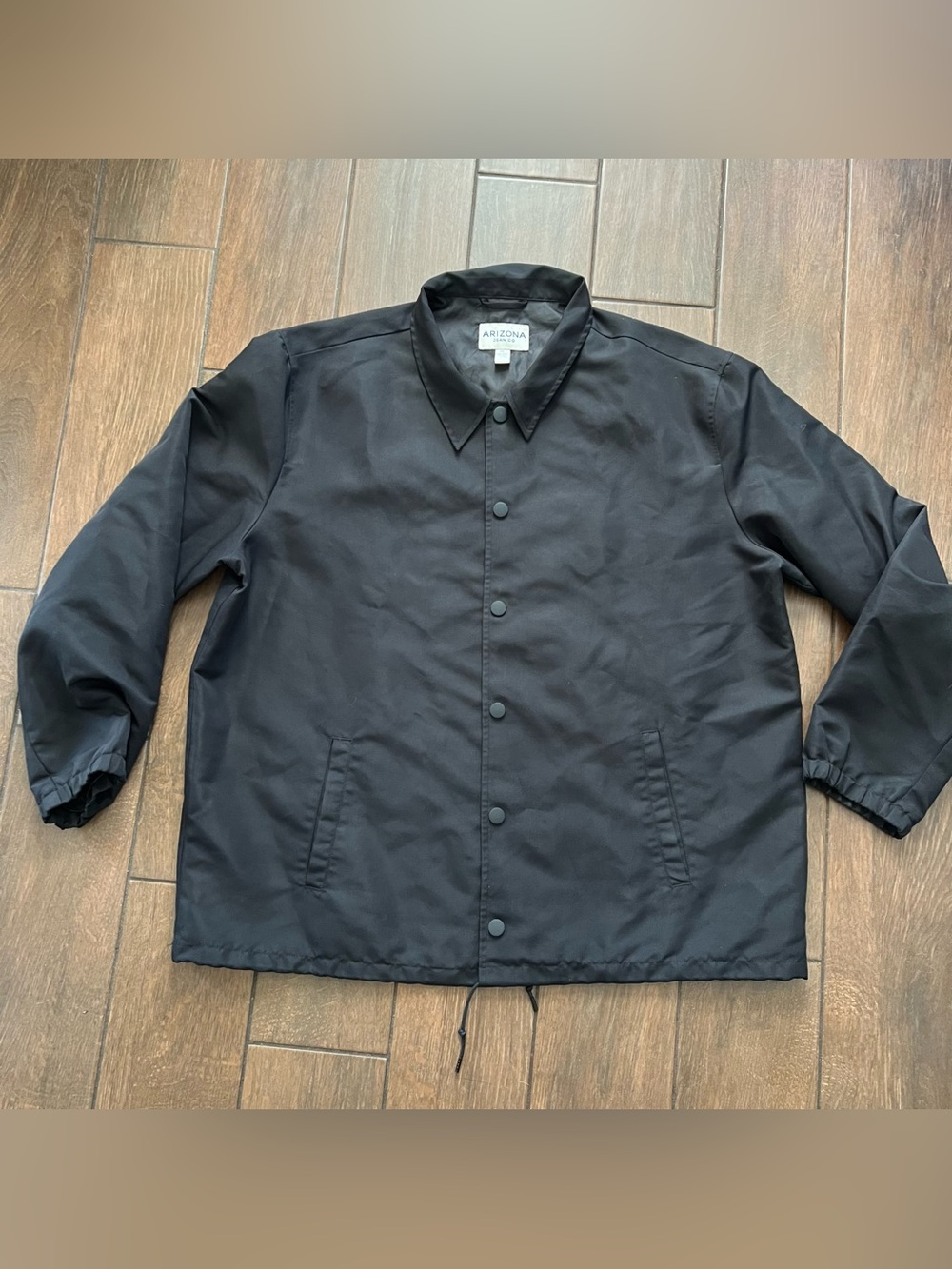 Men’s Casual Black Jacket Windbreaker Arizona Jean Co Brand XXL